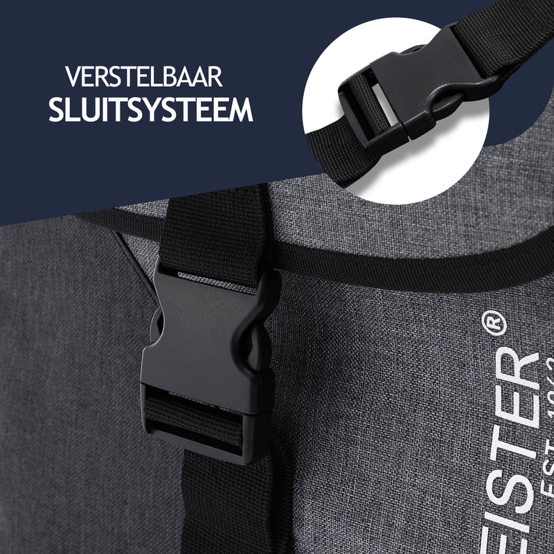 Laden Sie das Bild in Galerie -Viewer, Hikemeister ® Amsterdam - Fietstas Dubbel - Waterafstotend Materiaal - 31L - Grijs – 300D Polyester - Fietstassen elektrische fietsen
