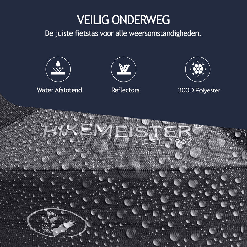 Laden Sie das Bild in Galerie -Viewer, Hikemeister ® Amsterdam - Fietstas Dubbel - Waterafstotend Materiaal - 31L - Grijs – 300D Polyester - Fietstassen elektrische fietsen

