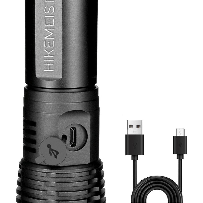 Laden Sie das Bild in Galerie -Viewer, Hikemeister ® PRO Militaire LED Zaklamp - USB-C Oplaadbaar - 3000 lumen - 5000mAh Batterij - met holster -2 Jaar Garantie!

