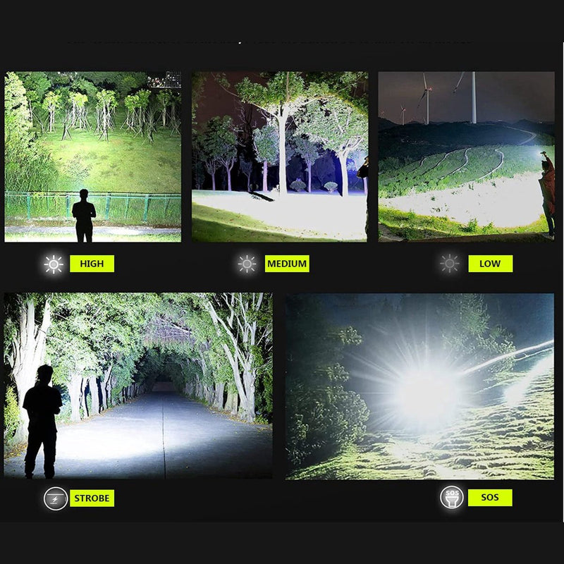 Laden Sie das Bild in Galerie -Viewer, Hikemeister ® PRO Militaire LED Zaklamp - USB-C Oplaadbaar - 3000 lumen - 5000mAh Batterij - met holster -2 Jaar Garantie!
