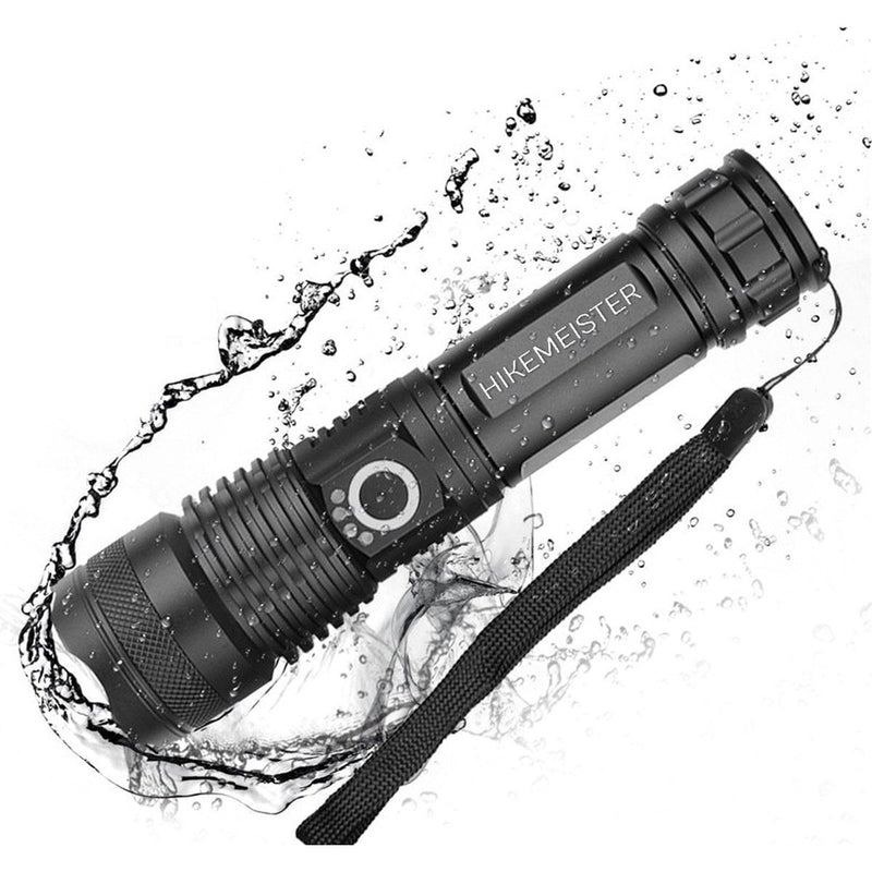Laden Sie das Bild in Galerie -Viewer, Hikemeister ® PRO Militaire LED Zaklamp - USB-C Oplaadbaar - 3000 lumen - 5000mAh Batterij - met holster -2 Jaar Garantie!
