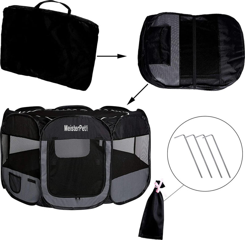 Load image into Gallery viewer, Meisterpet - XXL Opvouwbare puppyren - 130 x 130 x 60 cm - met gratis dieren verzorging set t.w.v. €19.99
