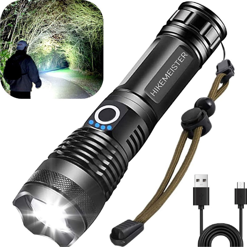 Laden Sie das Bild in Galerie -Viewer, Hikemeister ® PRO Militaire LED Zaklamp - USB-C Oplaadbaar - 3000 lumen - 5000mAh Batterij - met holster -2 Jaar Garantie!
