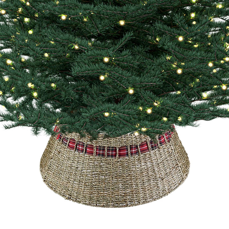 Load image into Gallery viewer, Meisterhome Model 1 Kerstboomring kraag Kerstboomrok - H23 x Ø60 cm - Zeegras - Naturel Bruin 3 elementen
