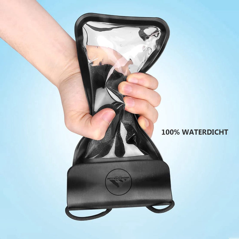 Laden Sie das Bild in Galerie -Viewer, HikeMeister IPX 8 Waterdichte Telefoonhoes Zwart - Onderwater hoesje met koord - Geschikt voor alle Smartphones - Ook voor paspoort &amp; betaalpassen – Waterdichte telefoonzakje – drybags
