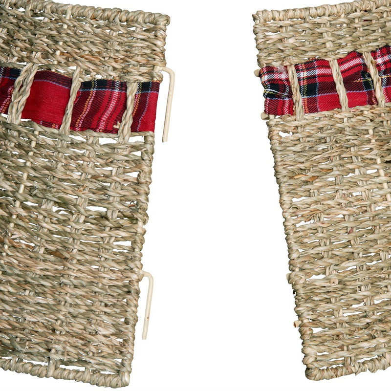 Load image into Gallery viewer, Meisterhome Model 1 Kerstboomring kraag Kerstboomrok - H23 x Ø60 cm - Zeegras - Naturel Bruin 3 elementen
