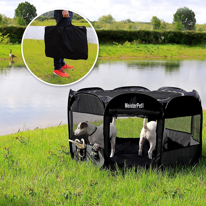 Load image into Gallery viewer, Meisterpet - XXL Opvouwbare puppyren - 130 x 130 x 60 cm - met gratis dieren verzorging set t.w.v. €19.99
