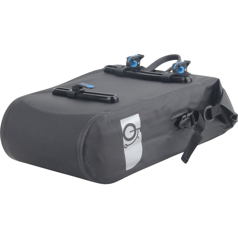 Laden Sie das Bild in Galerie -Viewer, De HikeMeister® Prophete Roll top E bike Luxe waterdichte enkele 20 liter fietstas – zwart – met reflectie veiligheid – 100% Waterdicht met schouderriem
