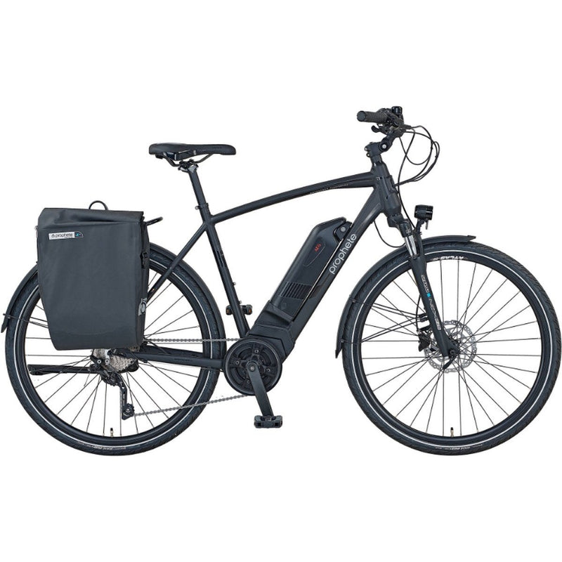 Laden Sie das Bild in Galerie -Viewer, De HikeMeister® Prophete Roll top E bike Luxe waterdichte enkele 20 liter fietstas – zwart – met reflectie veiligheid – 100% Waterdicht met schouderriem
