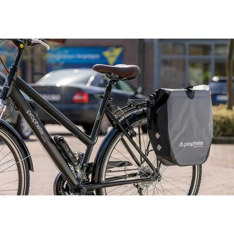 Laden Sie das Bild in Galerie -Viewer, De HikeMeister® Luxe waterdichte enkele 20 liter fietstas – grijs – met reflectie veiligheid – 100% Waterdicht

