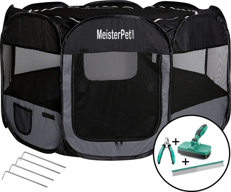 Load image into Gallery viewer, Meisterpet - XXL Opvouwbare puppyren - 130 x 130 x 60 cm - met gratis dieren verzorging set t.w.v. €19.99
