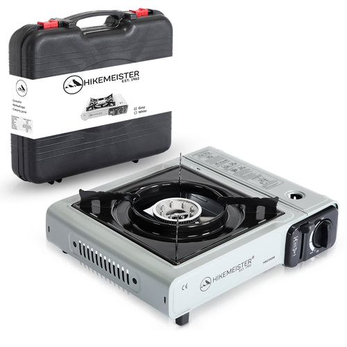 Hikemeister® Campingkocher 1 Brenner 2200 KW tragbar - Grau
