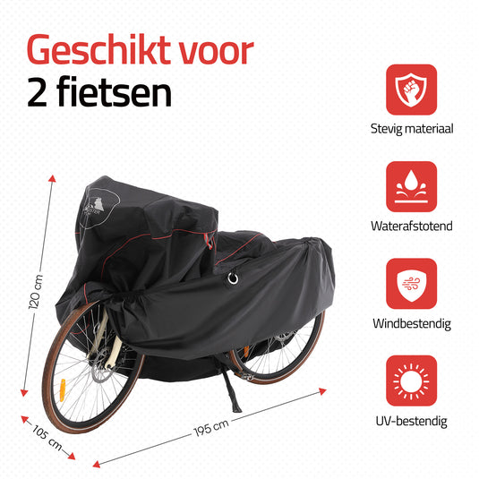 HikeMeister® Fahrradabdeckung für 1 oder 2 Fahrräder – Wasserdicht – mit Anti-Diebstahl-Ringen