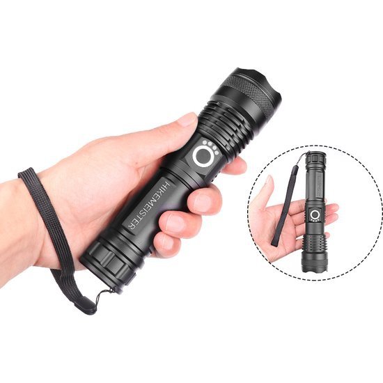 Laden Sie das Bild in Galerie -Viewer, Hikemeister ® PRO Militaire LED Zaklamp - USB-C Oplaadbaar - 3000 lumen - 5000mAh Batterij - met holster -2 Jaar Garantie!
