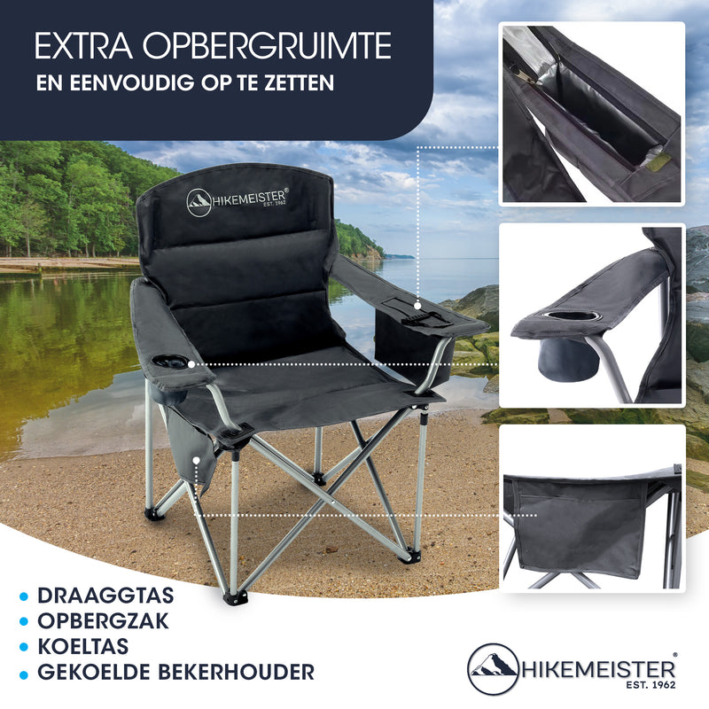Laden Sie das Bild in Galerie -Viewer, Hikemeister ® XXL Campingstoel, opvouwbare klapstoel tot 158 kg,
