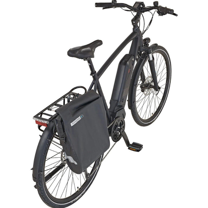 Laden Sie das Bild in Galerie -Viewer, De HikeMeister® Prophete Roll top E bike Luxe waterdichte enkele 20 liter fietstas – zwart – met reflectie veiligheid – 100% Waterdicht met schouderriem
