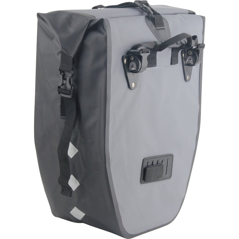 Laden Sie das Bild in Galerie -Viewer, De HikeMeister® Luxe waterdichte enkele 20 liter fietstas – grijs – met reflectie veiligheid – 100% Waterdicht
