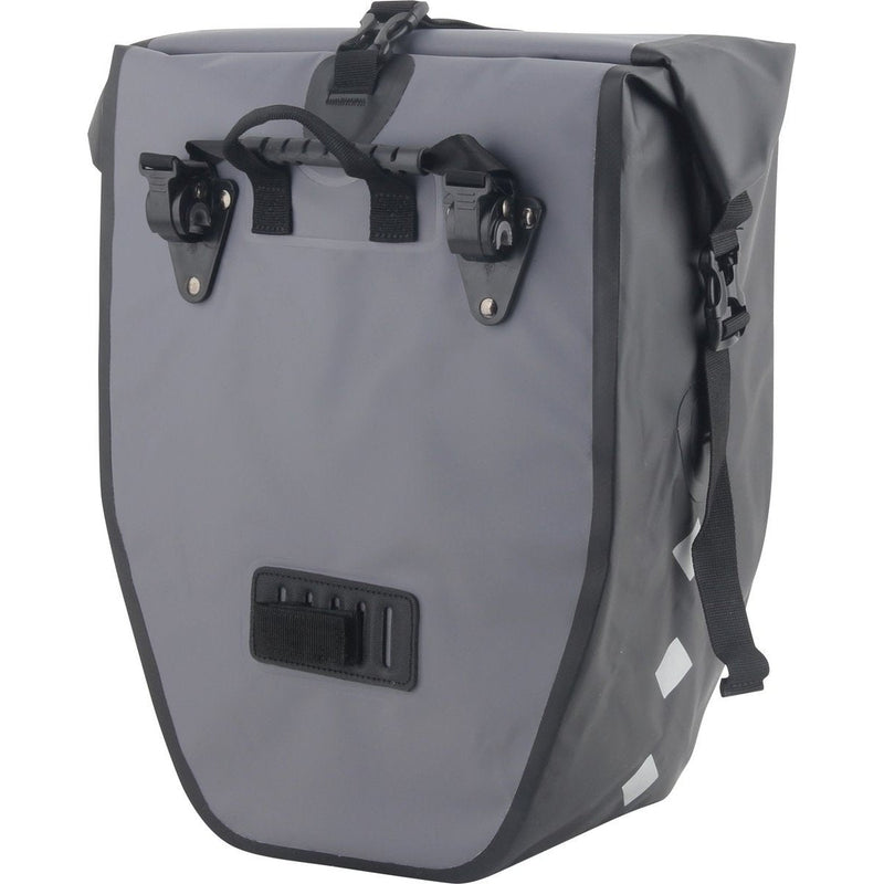 Laden Sie das Bild in Galerie -Viewer, De HikeMeister® Luxe waterdichte enkele 20 liter fietstas – grijs – met reflectie veiligheid – 100% Waterdicht
