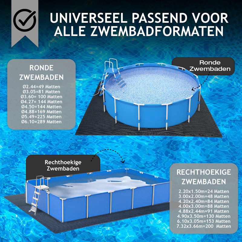 Laden Sie das Bild in Galerie -Viewer, Zwembad / Fitness ondergrond - Zwembadvloer - Ondertegels - 40x40cm - Zwembadfolie - Zwembad tegels - Zwembad ondervloer - Tuin ondervloer - Tuintegels - Fitness mat - Fitness vloer rubber - Rubber vloermat - 40x40 cm
