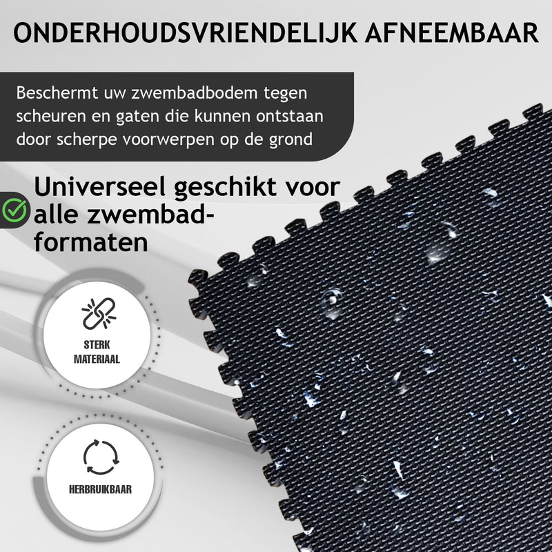 Laden Sie das Bild in Galerie -Viewer, Zwembad / Fitness ondergrond - Zwembadvloer - Ondertegels - 40x40cm - Zwembadfolie - Zwembad tegels - Zwembad ondervloer - Tuin ondervloer - Tuintegels - Fitness mat - Fitness vloer rubber - Rubber vloermat - 40x40 cm
